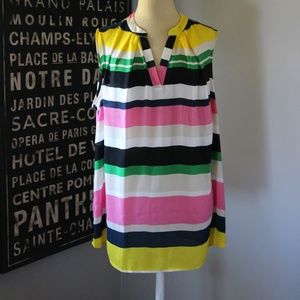 Violet & Claire Sleeveless Stripe Blouse